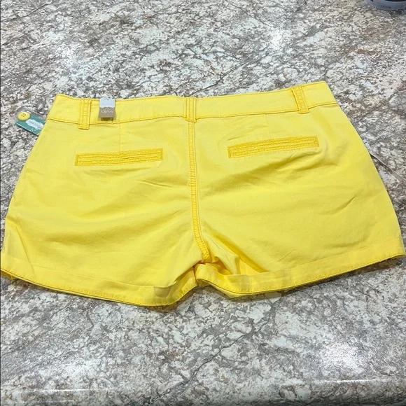 Maurices Yellow Bermuda Shorts Vibrant Cotton Blend - Picture 5 of 7